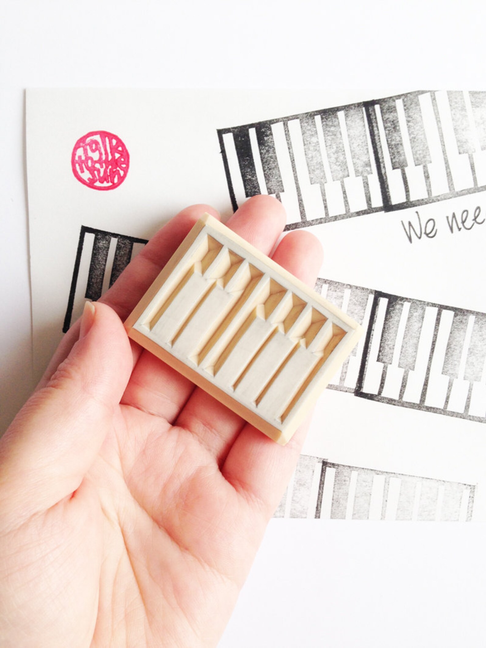 Piano rubber stamp keyboard stamp music stamp hand Etsy