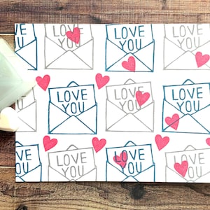 Heart and Envelope Hand Carved Rubber Stamp Set : Snail Mail Art