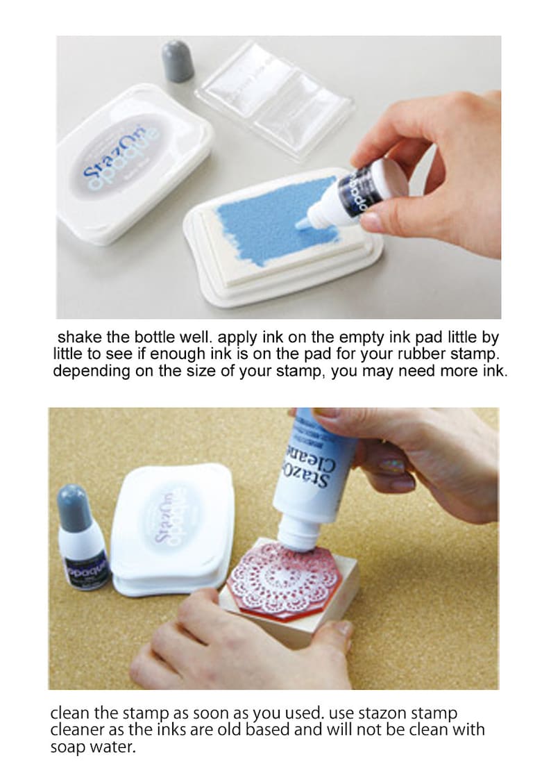 paper refill ink stazon opaque ink pad set tsukineko rubber stamp pad