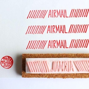 Timbre en caoutchouc de la poste aérienne, tampon d'emballage postal, tampon sculpté à la main, cadeau pour correspondant