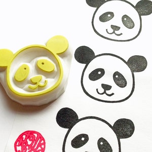 Rubberstempel panda, dierentuindierenstempel, handgesneden stempel, ambachtelijk cadeau voor vriend