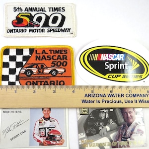 Vintage Nascar Memorabilia Lot: Patches, Cards, Decal - Sprint & Winston Cup