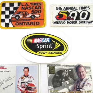 Vintage Nascar Memorabilia Lot: Patches, Cards, Decal - Sprint & Winston Cup