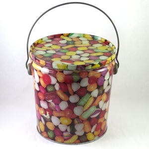 Candy Graphics Tin Bucket with Lid & Bail