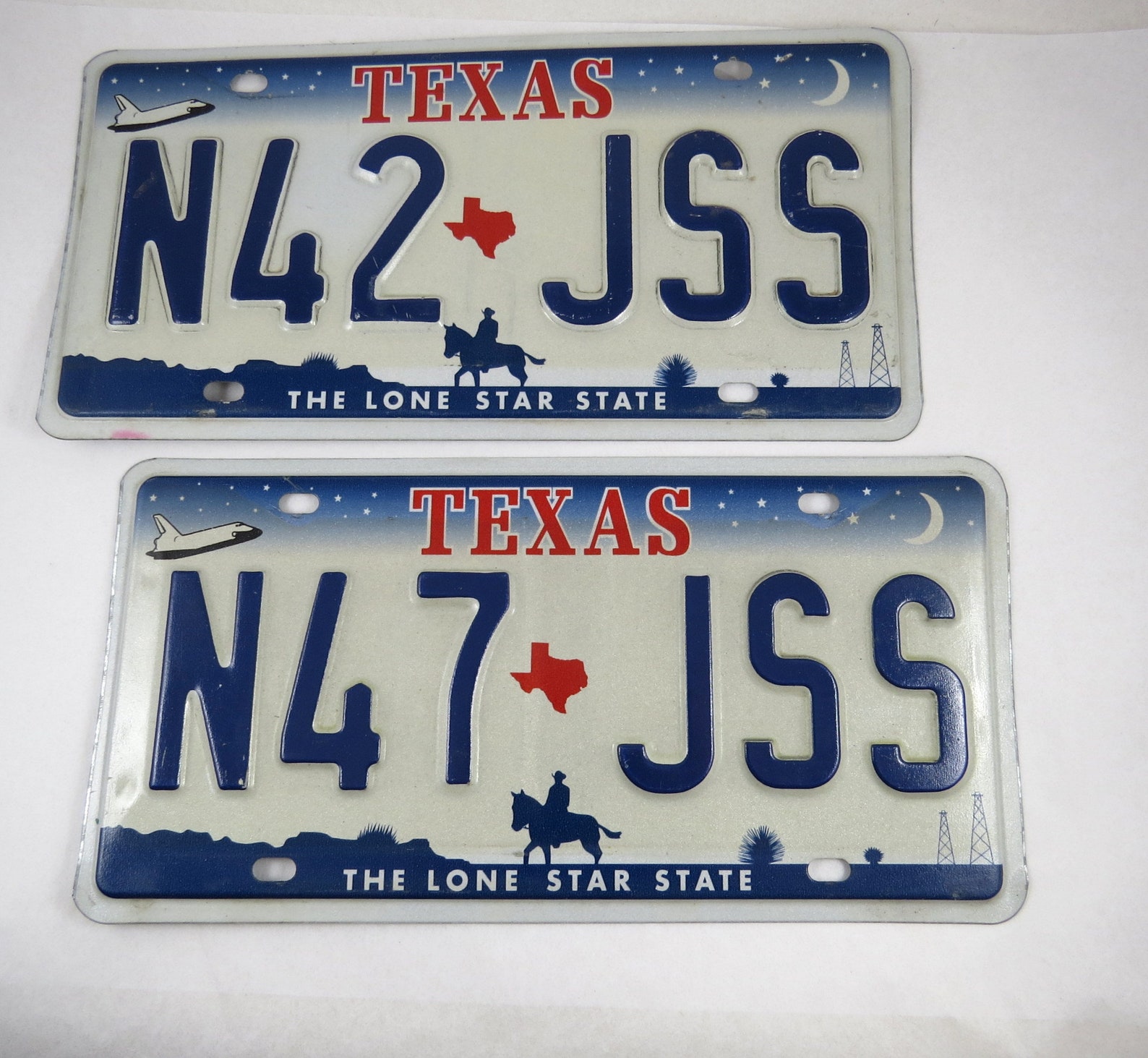 Placas de matrícula vintage de Texas N47 JSS y N42 JSS Estado Etsy España