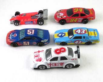 Vintage Die Cast Race Car Lot of 5, Hot Wheels, Matchbox, Nascar