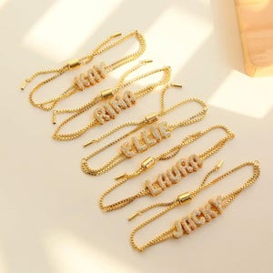 Personalisiertes Initial Armband: Gold Buchstabe, personalisierter Schmuck Geschenk