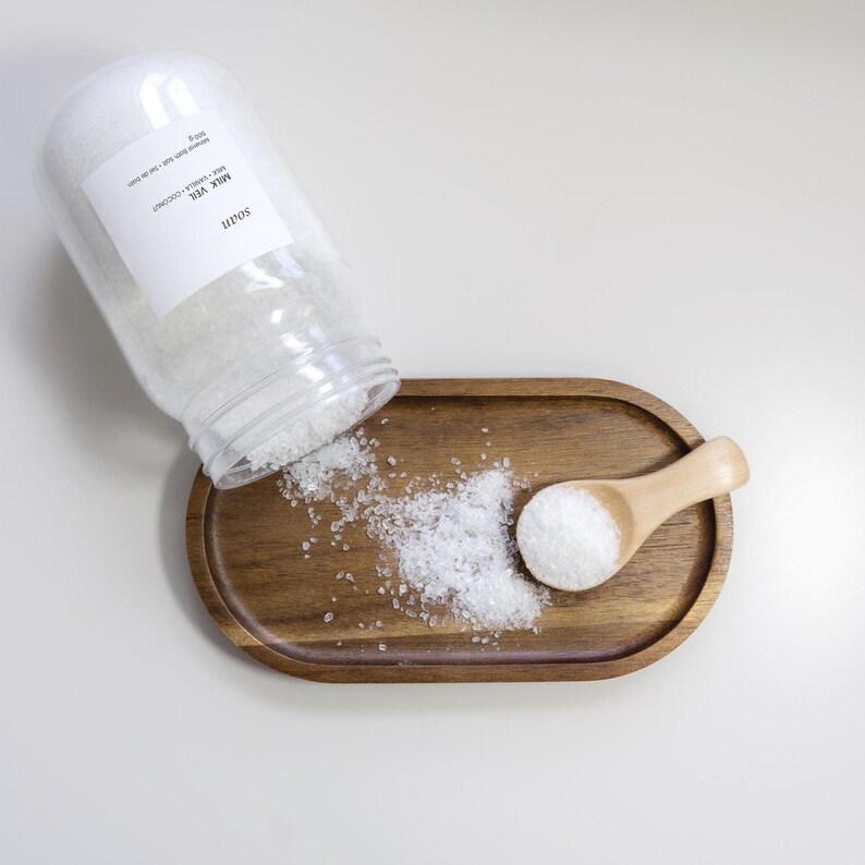 Spa gift box with five mineral bath salts for self-care, gifting, and summer bath rituals.
