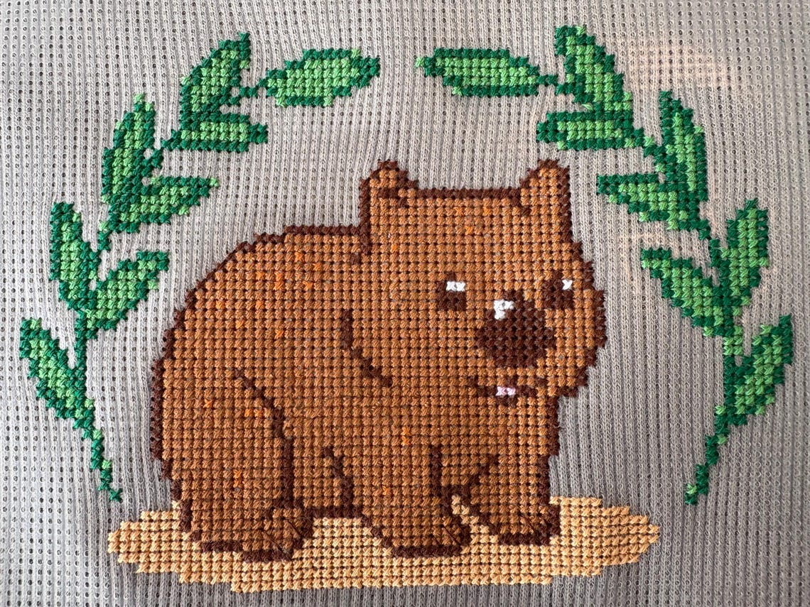 Wombat Cross Stitch Pattern: Easy Beginner Design (PDF Pattern) - Etsy
