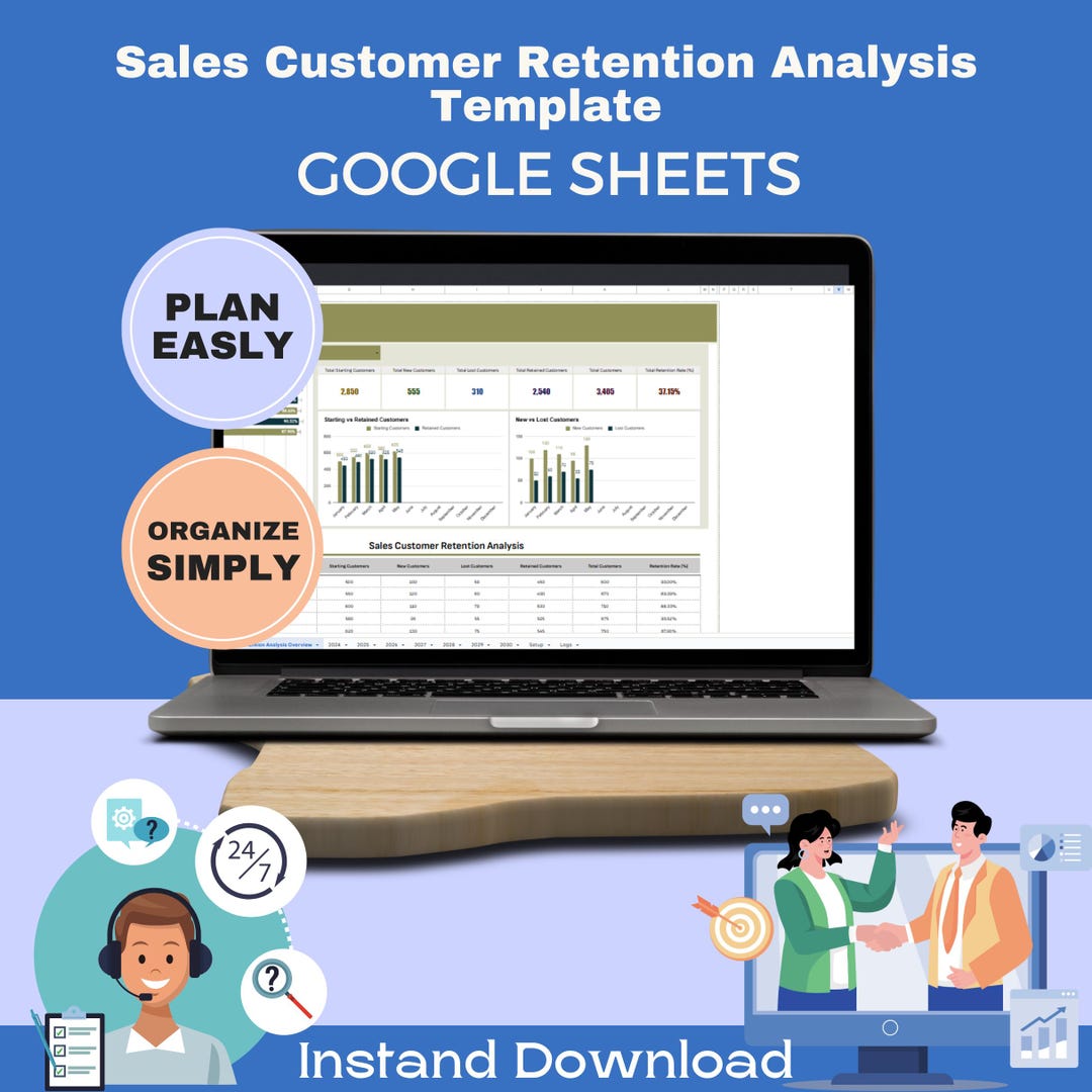 Sales Retention Dashboard 2024: Track Customer Loyalty With Dynamic ...