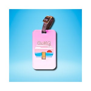 Custom Monogrammed Pink Luggage Tag for your summer beach vacation, Monogram Luggage Tag, Personalized Luggage Tags, Travel Accessories