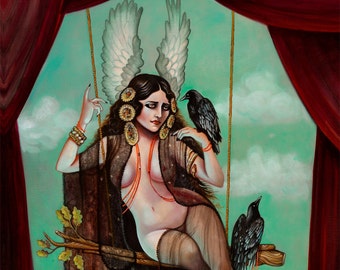 Brunhilde Queen Art Print, Original Oil Painting Reproduction (11x14)