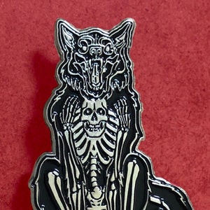 gothic werewolf batwolf  pin! 2” enamel pin with two pin backs , ready to decorate your haunted self , werewolves welcome