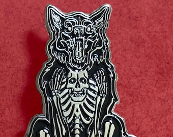 gothic werewolf batwolf  pin! 2” enamel pin with two pin backs , ready to decorate your haunted self , werewolves welcome