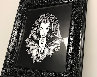 Framed Vampira! Queen of the night Oval or traditional styles