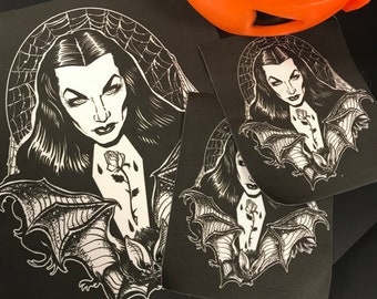 Vampira Patch! Queen Of The Night - Halloween ready - multiple sizes