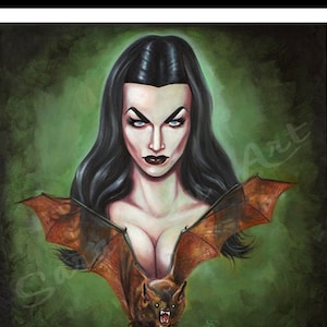 vampira- prints from original oil on canvas-sized to frame signed by the artist