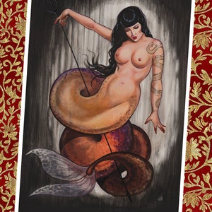 Watersnake  - 11x 17 mermaid art signed