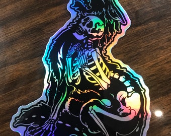 Werewolf Foil hologram vinyl Sticker decal wolf wolfman spirit ghost