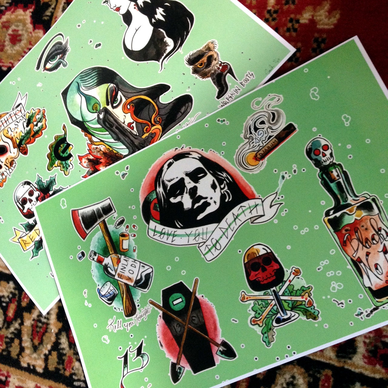 Type O Negative Halloween Tattoo Flash Etsy