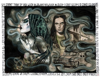 Tipo O Negativo "Manténgase fuera de mis sueños" ilustración 11x14 imprimir