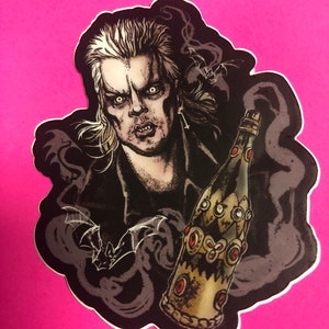 Lost boys David with bottle - all weather vinyl sticker or magnet! Put it on your own blood bottle to go