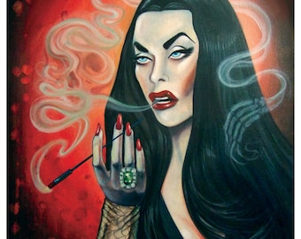 Vampira tribute "Cemetery Smoke" 8.5 " x 11" poster