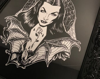 Vampira Art Print! Queen Of The Night fine art print and canvas ready to hang