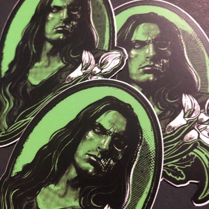 Love you to death hologram sticker Halloween  Peter Steele