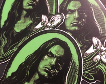 Love you to death hologram sticker Halloween  Peter Steele