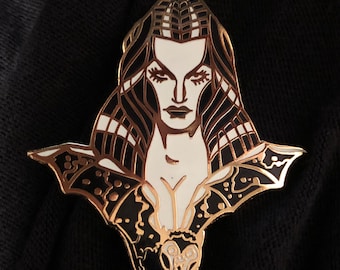 IN STOCK!-The Vamp glow in the dark ! custom hard enamel vampire pin gothic halloween art tattoo flash bat funeral ready