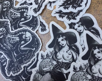 Stickers! wolves ! witches ! Halloween cats! - all weather vinyl