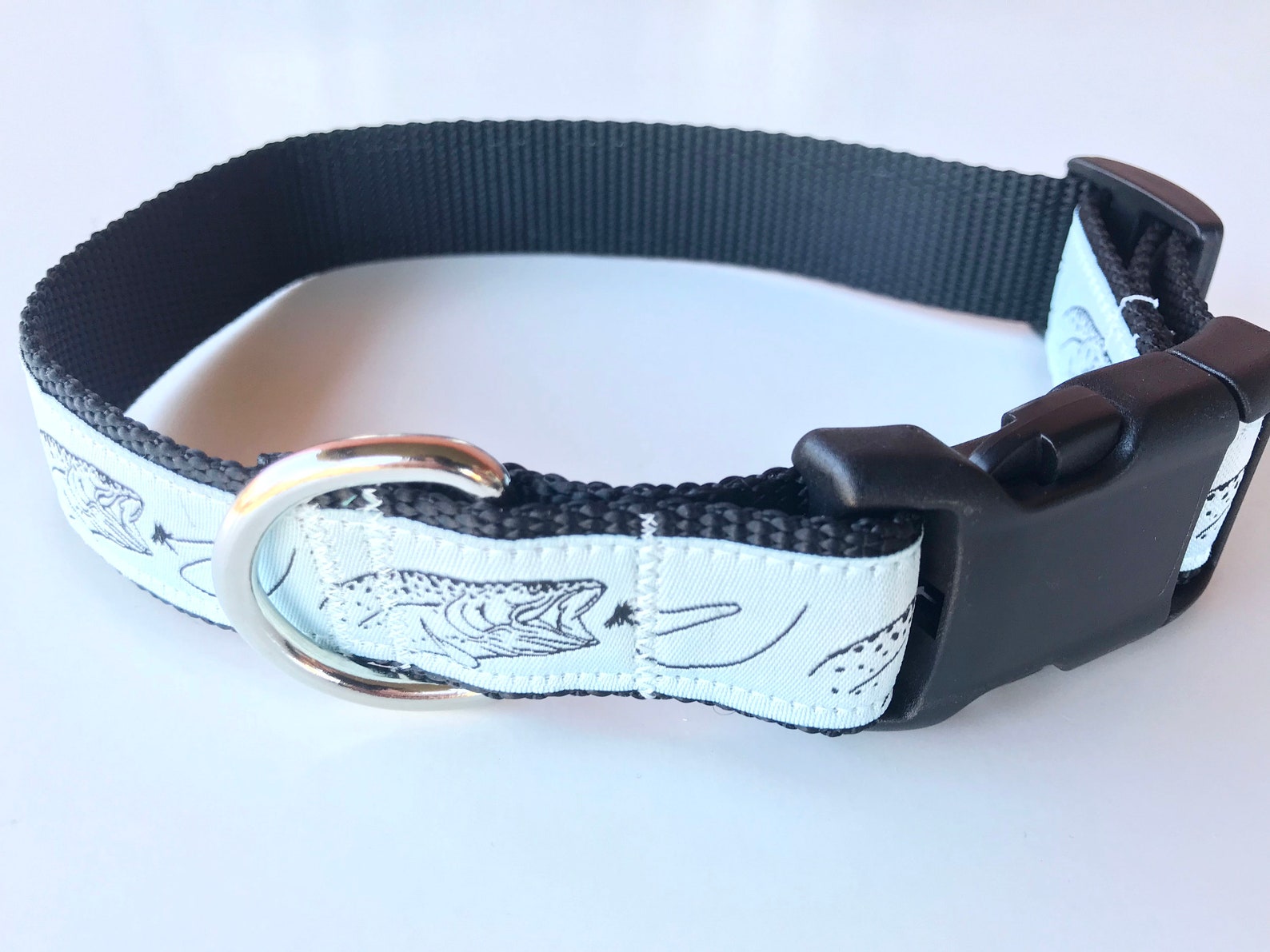 Fly Fishing Dog Collar Trout Dog Collar Gender Neutral Dog Etsy