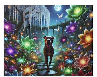 Dog Puzzle (120, 252, 500-Pc) Dog Jigsaw Puzzle Chipboard Dog Puzzle, Dog Lover Puzzle, Dog Puzzle Gift, Pitbull Puzzle, Pitbull Puzzle Gift