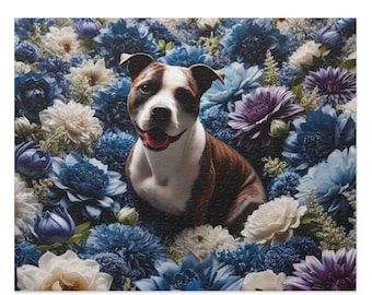 Dog Puzzle (120, 252, 500-Pc) Dog Jigsaw Puzzle Chipboard Dog Puzzle, Dog Lover Puzzle, Dog Puzzle Gift, Pitbull Puzzle, Pitbull Puzzle Gift