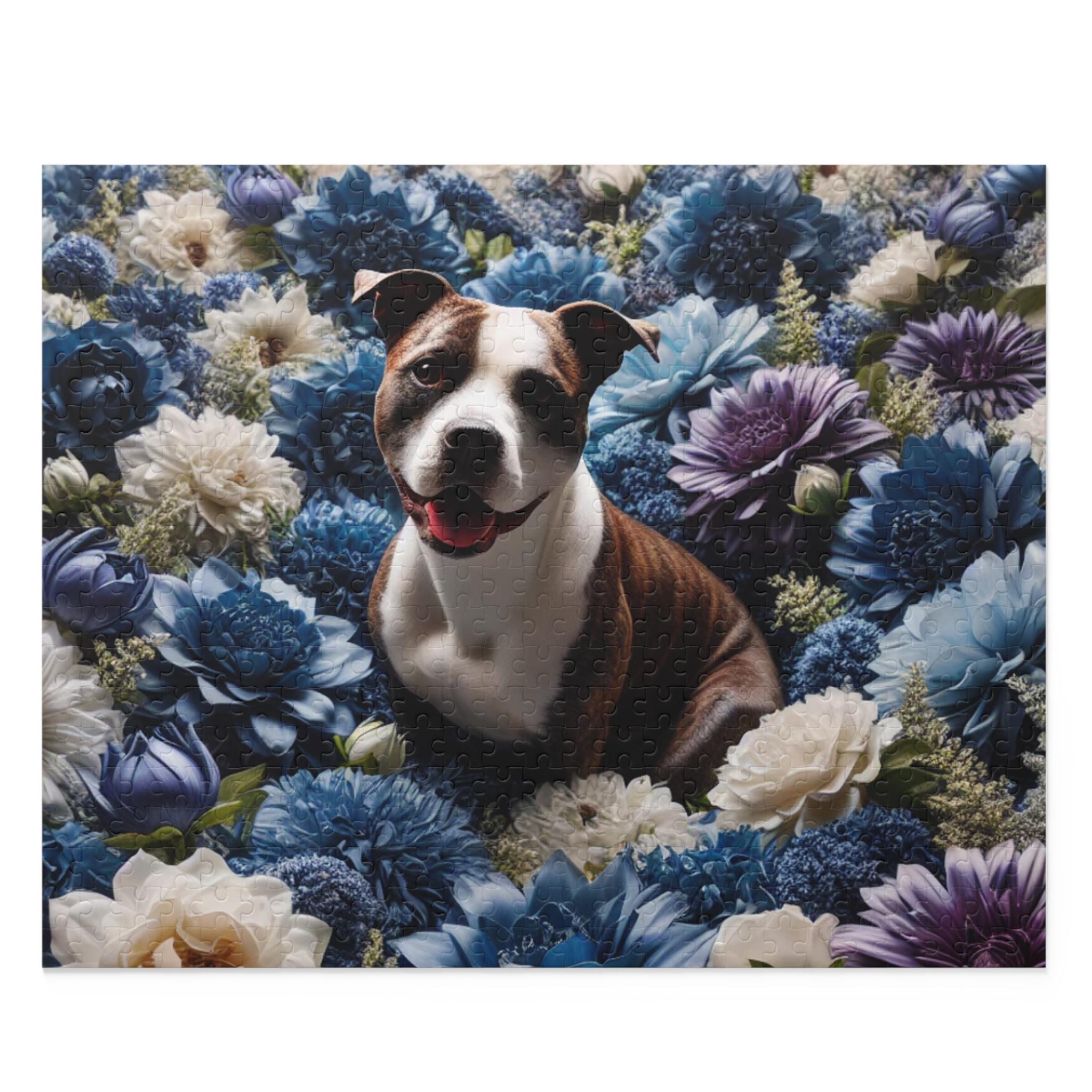 Puzzle In Legno Artigianale Pit Bull - Statuetta Ritagliata Unica, Arte Naturale