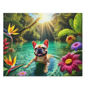 Dog Puzzle (120, 252, 500-Pc) Dog Jigsaw Puzzle, Chipboard Dog Puzzle, Dog Lover Gift, Valentine Dog Gift, Dog Puzzle Gift, Frenchie Puzzle