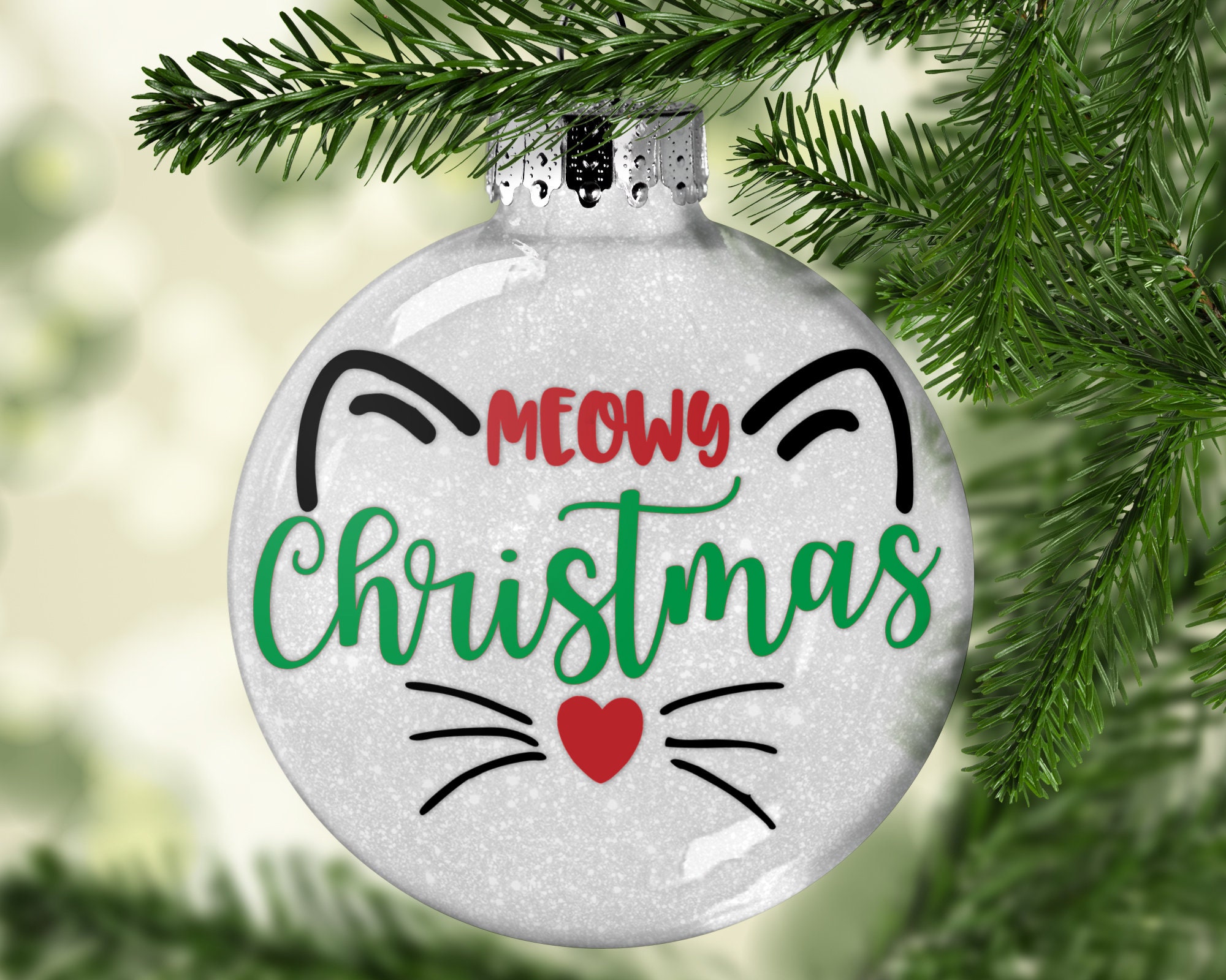 Meowy Christmas Cat Ornament Cat Lover Gift Personalized Etsy