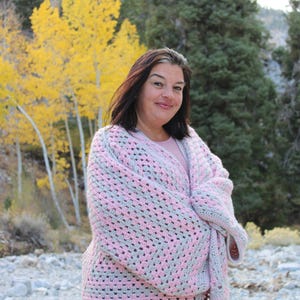Handmade Crochet Hexagon Cardigan: Oversized Cozy Sweater