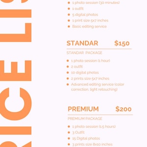 Price list