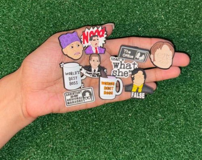 The Office Charms Set - PVC Charms for Crocs, Shoes, Accessories - Office Fan Gift, Fun TV Show Charms, Personalized Gift