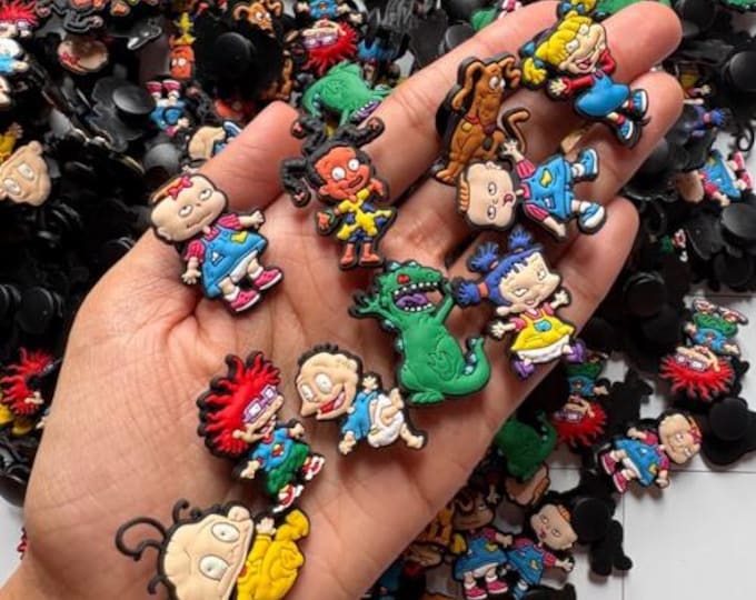 Rugrats-Inspired Charms Set, 90s Nostalgia Accessories, Rugrats Nickelodeon Charm, Shoe Charm Set, Shoe Charms, PVC Charm