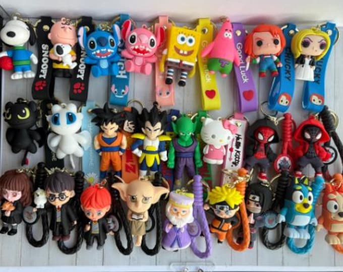 Animated PVC Character Keychains – 25 Variations