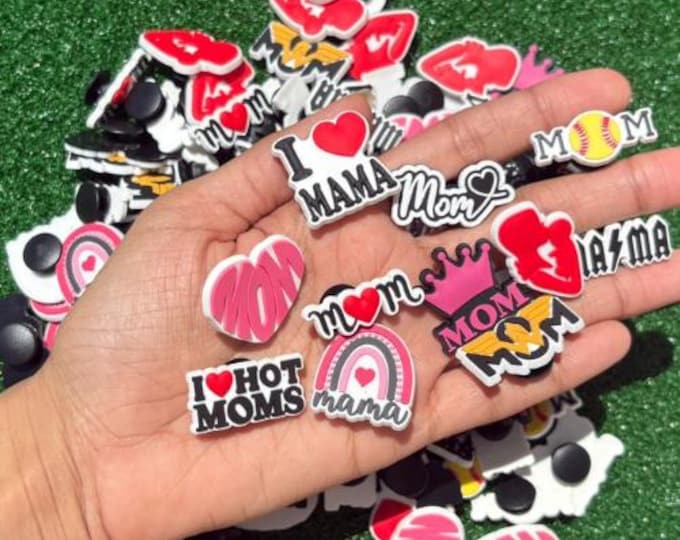 MOM Charms, Mom Gift, Funny Shoe Accessories, Funny Clog Charm, Funny Mothers Gift, Mom Gift, PVC Charms