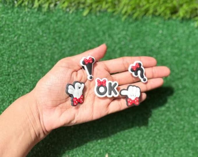 Minnie Shoe Charms Set - PVC Charms for Crocs, Shoes, Accessories - Minnie Mouse Gift, Disney Fan Gift, Fun Shoe Decor
