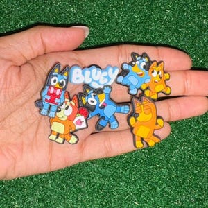 Bluey Charms Set - PVC Charms for Crocs, Shoes, Accessories - Kids Gift, Cartoon Charms, Bluey Fan Gift, Fun Shoe Decor