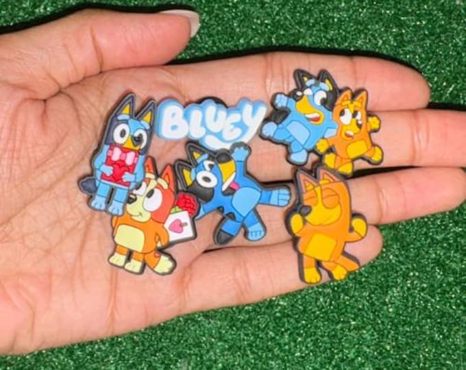 Bluey Charms Set - PVC Charms for Crocs, Shoes, Accessories - Kids Gift, Cartoon Charms, Bluey Fan Gift, Fun Shoe Decor