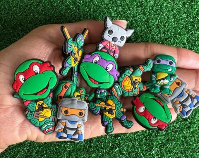 Teenage Mutant Ninja Turtle Charms, TMNT Shoe Charm Set, TMNT Lovers, Teenage Mutant Ninja Turtle Gift, Shoe Charms, Gift, PVC Charm