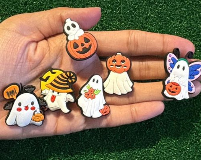 Halloween Ghost Charms Set - PVC Charms for Crocs, Shoes, Accessories - Halloween Gift