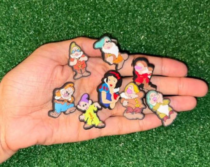Snow White and the Seven Dwarfs Charms Set - PVC Charms for Crocs, Shoes, Accessories - Disney Fan Gift, Princess Charms, Snow White Gift